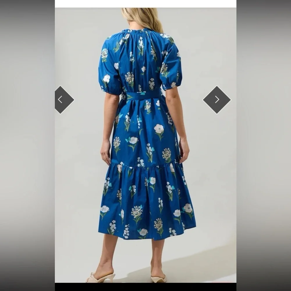 Sugarlips Madison Floral Wynette Tiered Midi Dress size 1X - Picture 2 of 12